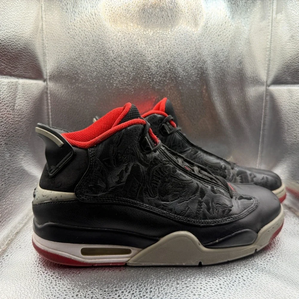 Size 10 Air Jordan Dub‎ Zero Black/Gym Red-Wolf Gray Mens Shoes 311046-013